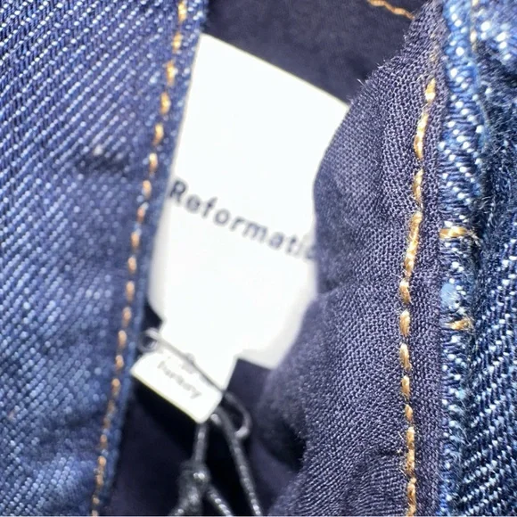 NWT Reformation Delia Denim Mini Dress size 6 reg $289 - Picture 11 of 12